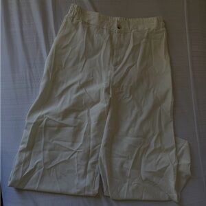 Cream Wide-Leg Pull-On Trousers